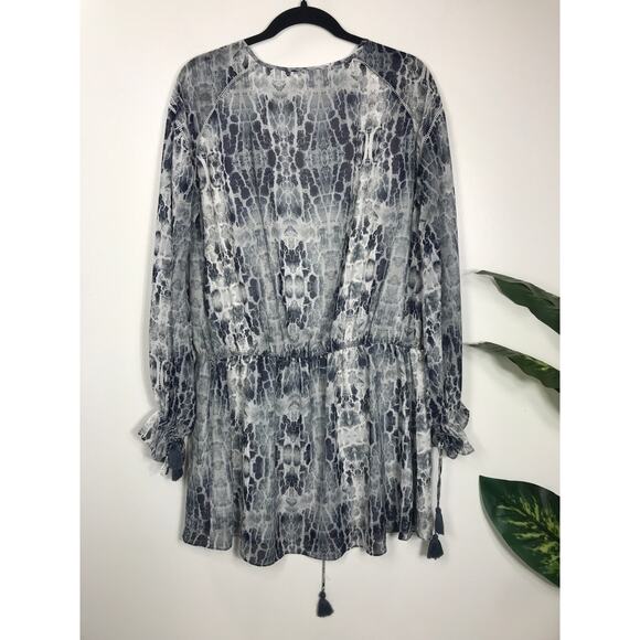 Haute Hippie Women's M Dress Long Sleeve Tassels Lightweight Airy Festival Boho - Picture 3 of 12